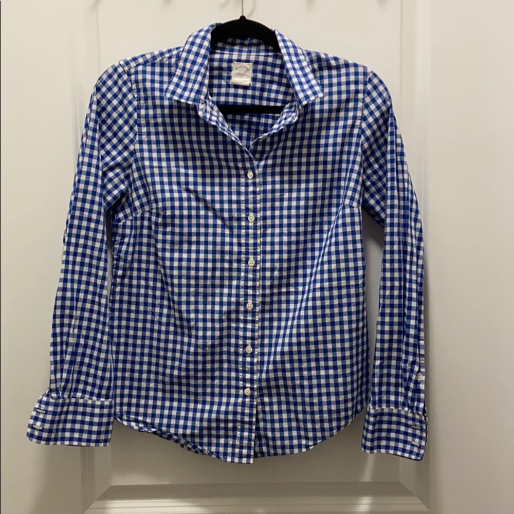 Blue and White Checkered JCrew Shirt